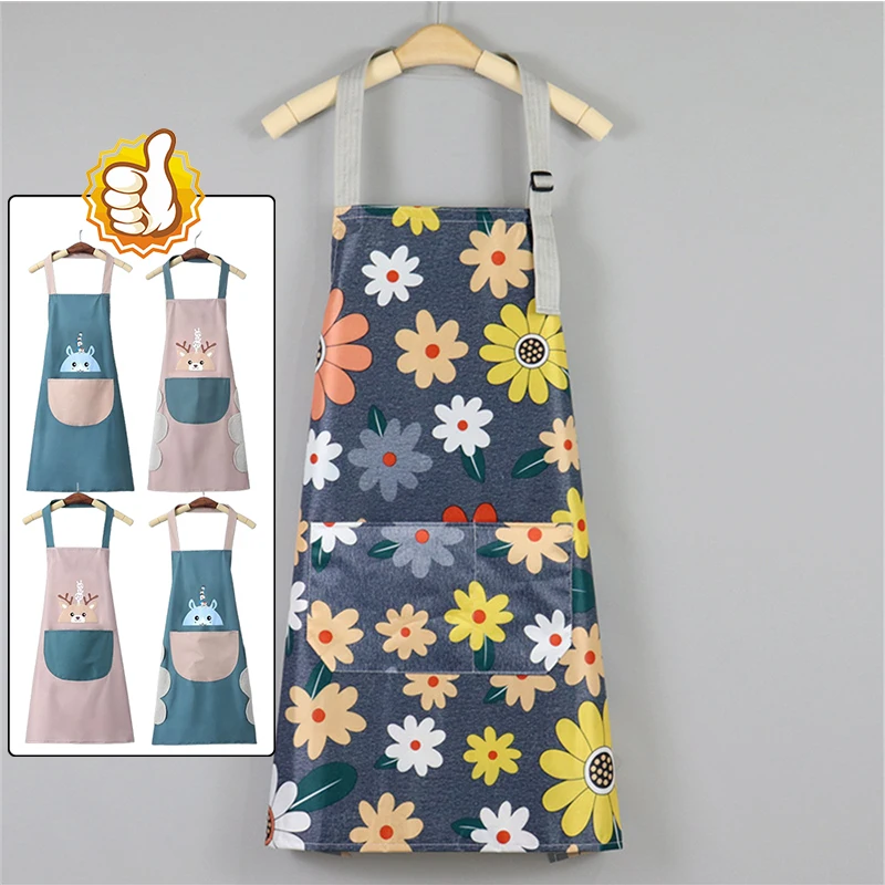 

Household Cooking Apron With Cotton Tie Waist Anti-dirty Anti-fouling Apron High-quality Waterproof Wear-resistant Apron