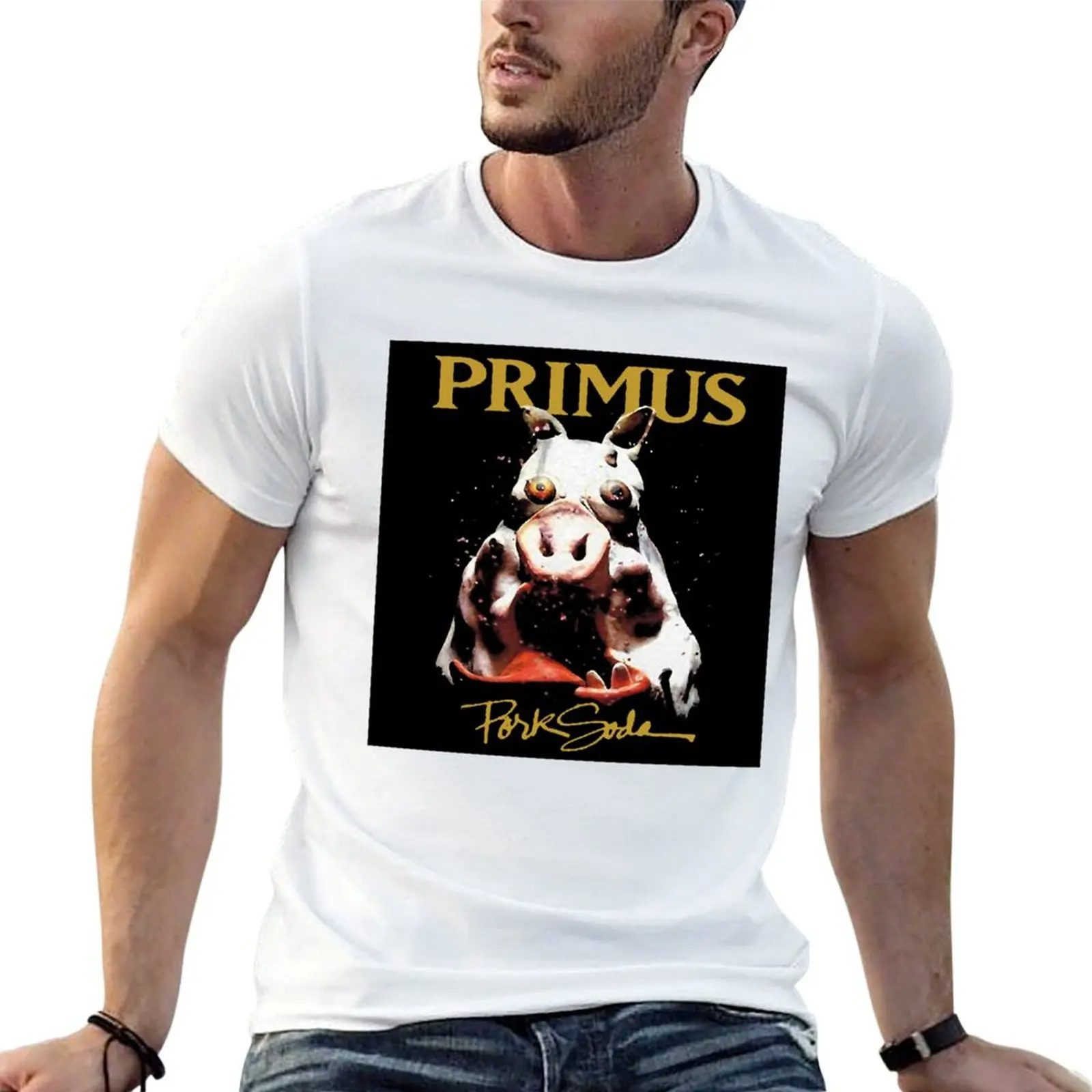 Винтажная футболка с принтом группы Primus, легкая футболка больших размеров, подарочная футболка.
