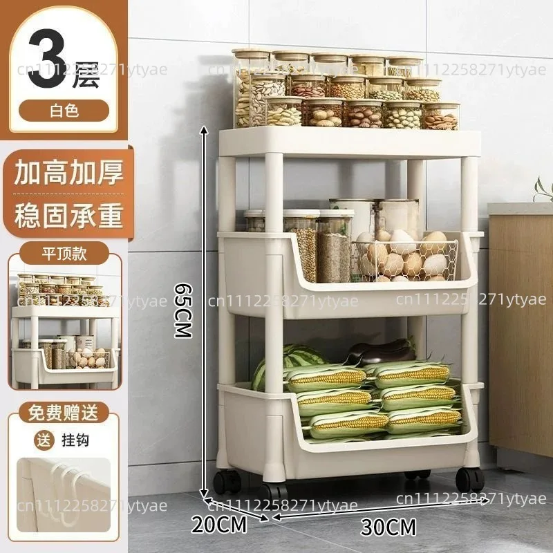Kitchen Multifunctional Shelf Movable Multi-layer Cart Storage Rack Fruit And Vegetable Storage Rack