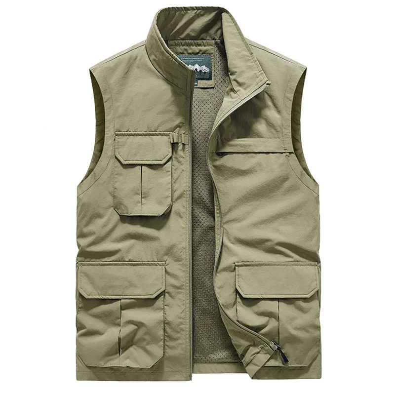 

Male Work Vest Summer Tool Tactical Military Motorcyclist Multi-pocket Men Hunting Coat Sleeveless Jackets Jacket Large Size MAN