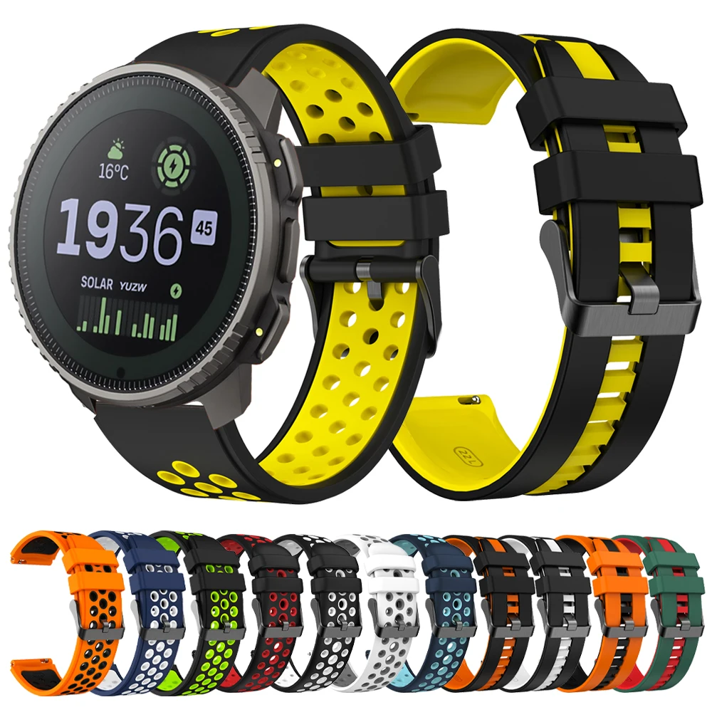 22mm dwukolorowy pasek do zegarka SUUNTO VERTICAL / SUUNTO 9 PEAK PRO DLC/SUUNTO5 PEAK pasek zastępczy silikonowa opaska na rękę bransoletki