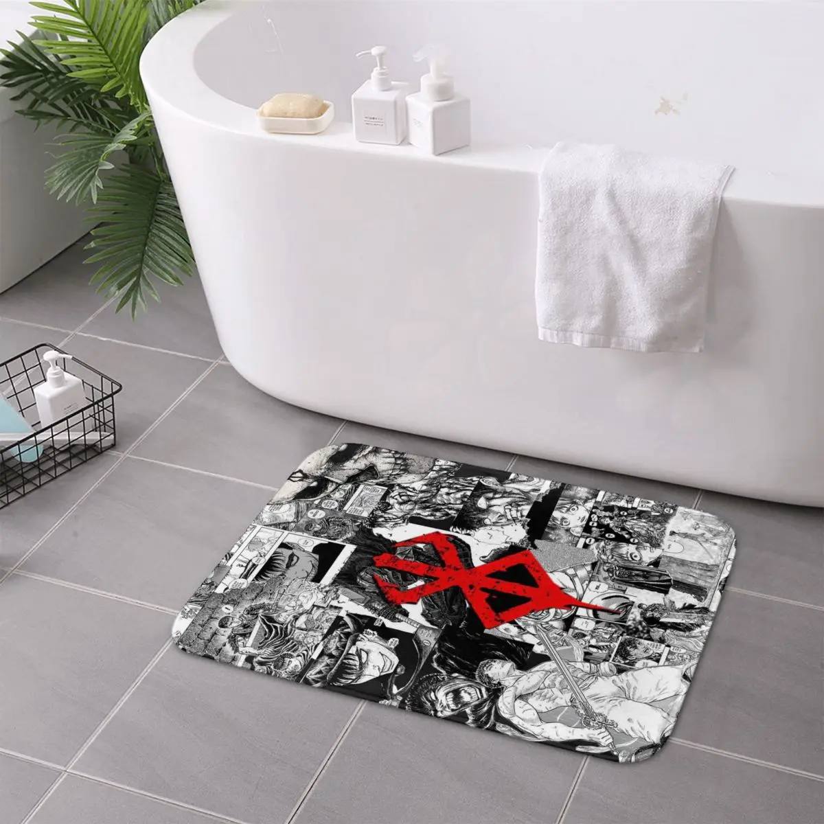 Japan Anime Berserk Swordsman Manga Guts Anti-slip Doormat Floor Mat Cushion Carpet Rug for Kitchen Entrance Home Footpad Mats
