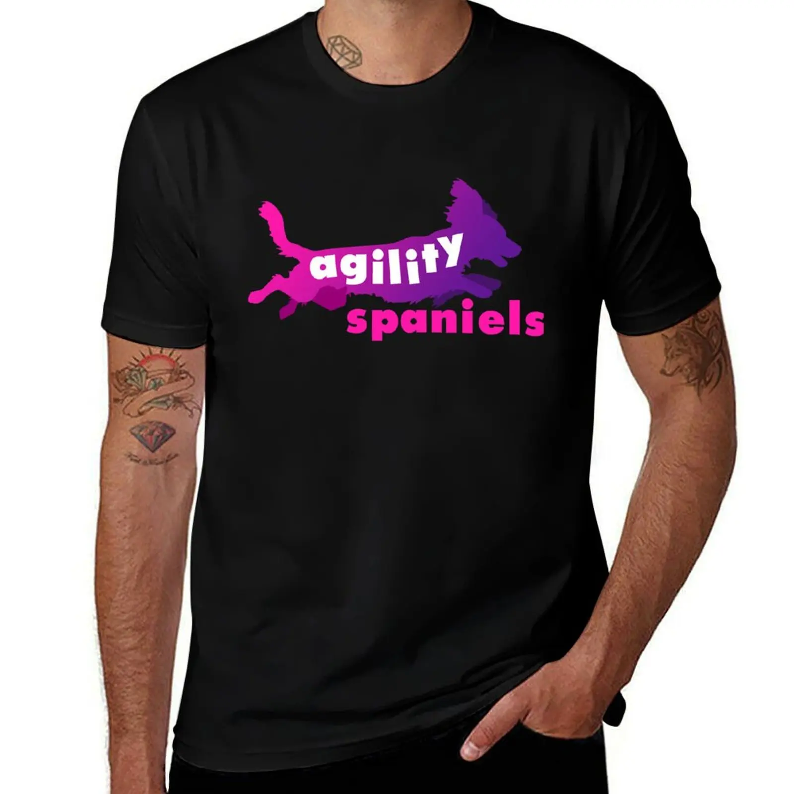 Agility Spaniels - Pink & Purple T-Shirt Breathable Travel T-Shirt