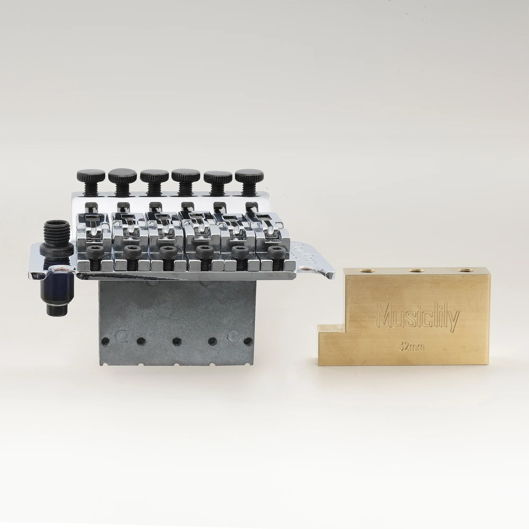 Musiclily Ultra Vollmassiver L-förmiger Tremolo-Block aus Messing/Stahl für E-Gitarren mit Floyd Rose Locking Tremolo-Brücke – Detail 7