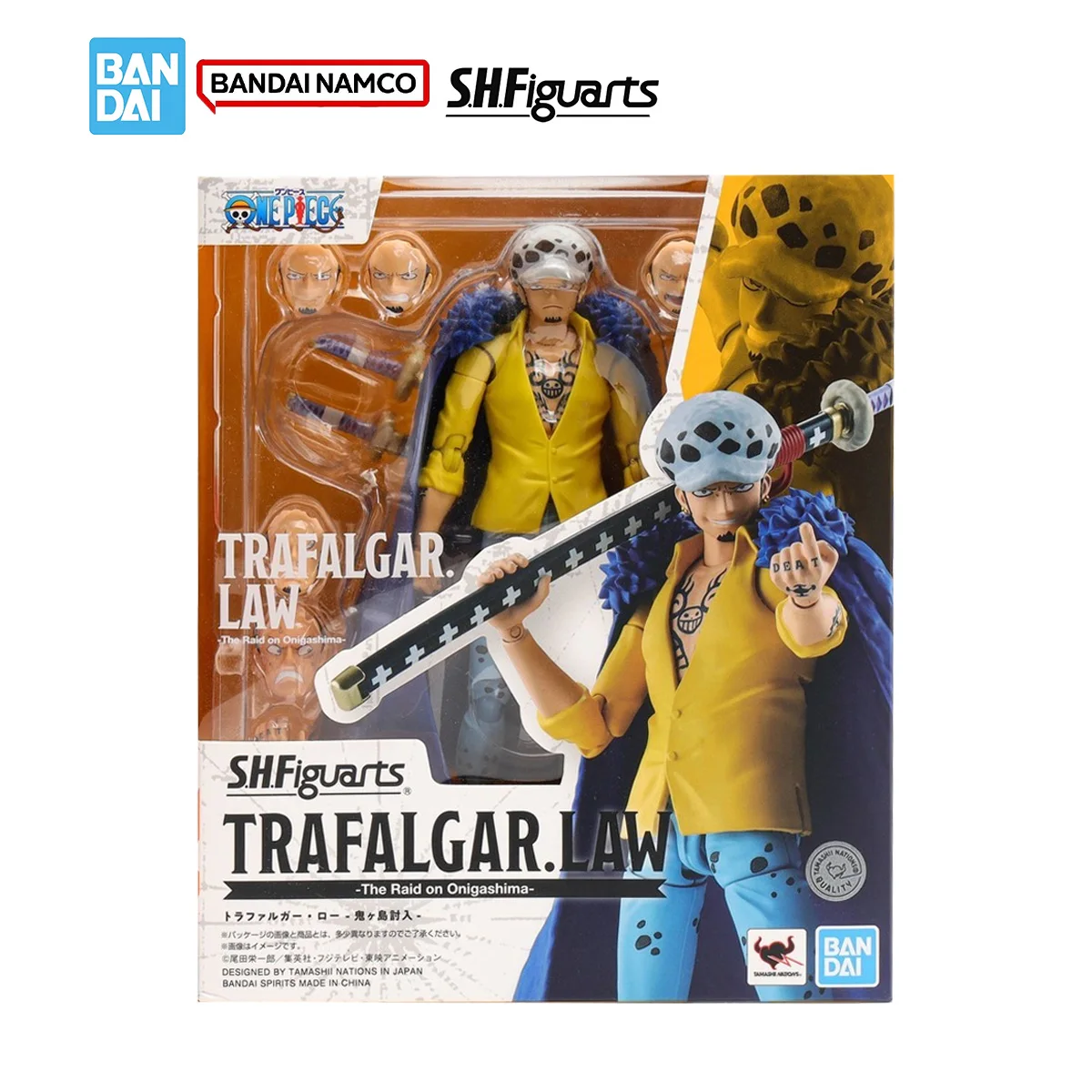 Bandai – Kit de modèles authentiques, une pièce, figurine d'anime S.H.Figuarts Trafalgar D Water Law, articulations de figurines d'action, modèle mobile, jouets cadeaux