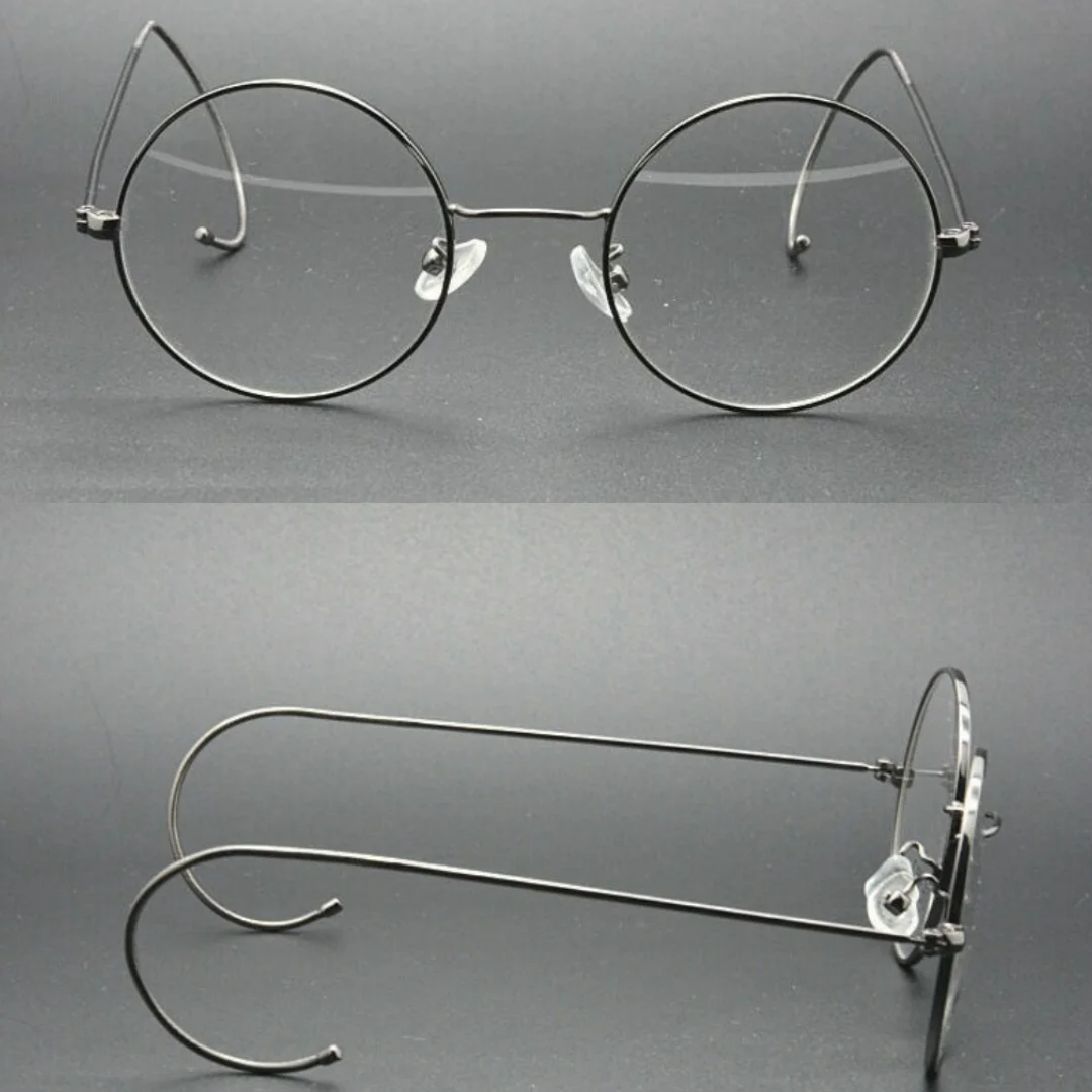 Vintage Round Antique Wire Rim Metal Reading Glasses Flexible Full Rim +75 +100 +125 +175 +225 +250 +275 +375 +400 +450+600