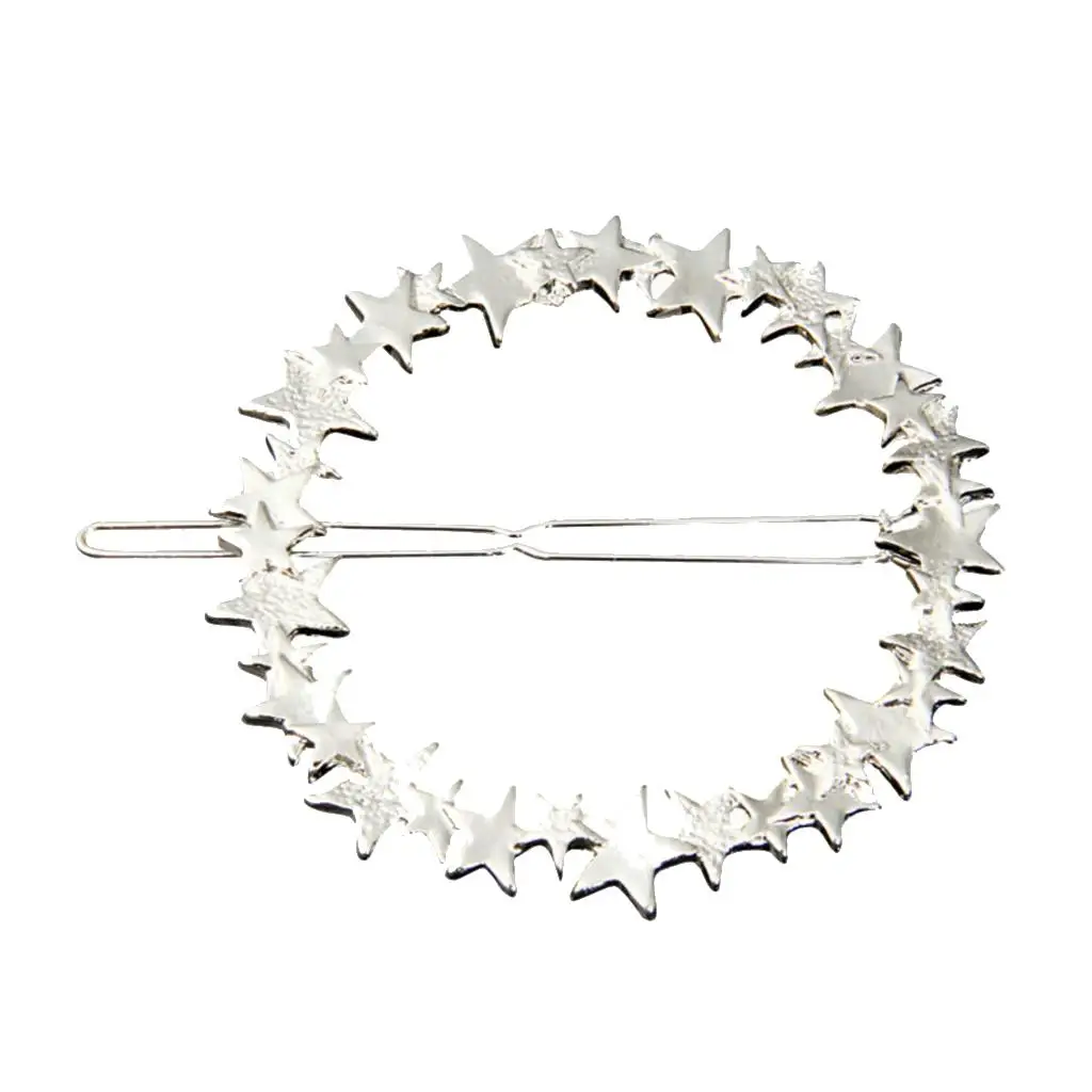 Fashion Large Circle Barrette Pin Hair Stars Holder Hairpin Hair Slide Clips