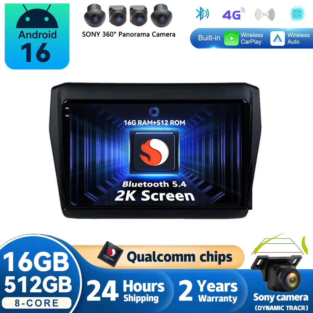 Android 16 Car Radio For Suzuki Swift 2017 2018 2019 Multimedia Player Stereo GPS WIFI+4G wireless Carplay Auto video Head Unit