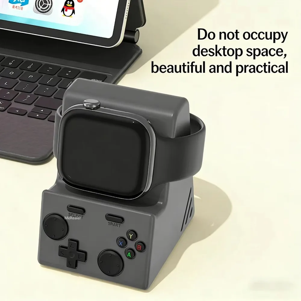 Silicone Game Controller Style Charging Dock Built‑In Cable Organizer For Apple Watch Iwatch Multifunctional Charging Bracket