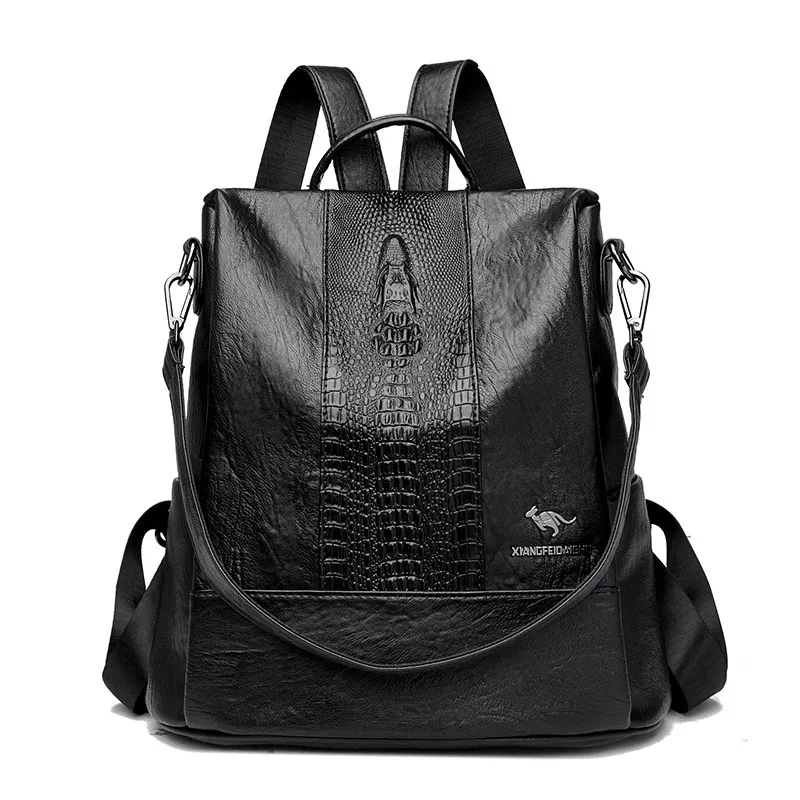 

Women Bag 2022 Trend Women Leather Backpack Large Capacity Simple Style Casual Rucksack Travel Schoolbag Female ShoulderBag Tote