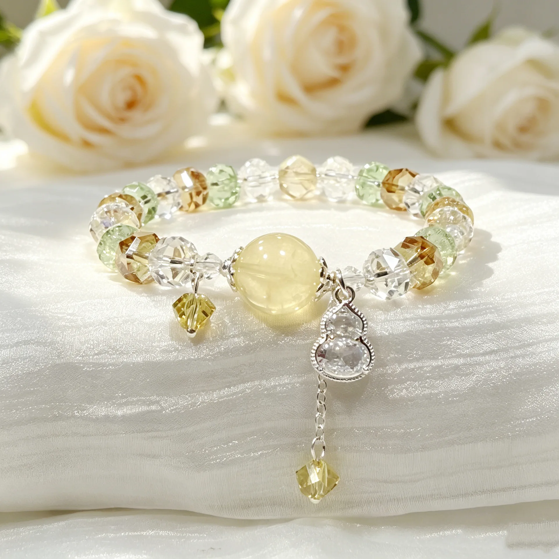 Chinese Style Lucky Natural Amethyst Bracelet Faceted Crystal Beads Flower Pendant Blessing Wealth Good Luck Jewelry For Women