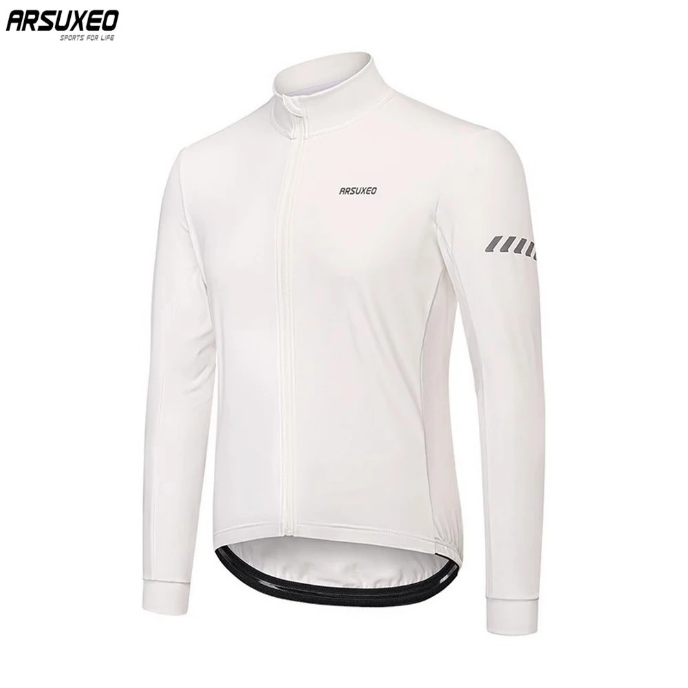 Arsuxeo camisa de ciclismo masculina, outono inverno, lã térmica, jaqueta de bicicleta, casaco mtb, respirável, roupas esportivas, tops reflexivos ﻿