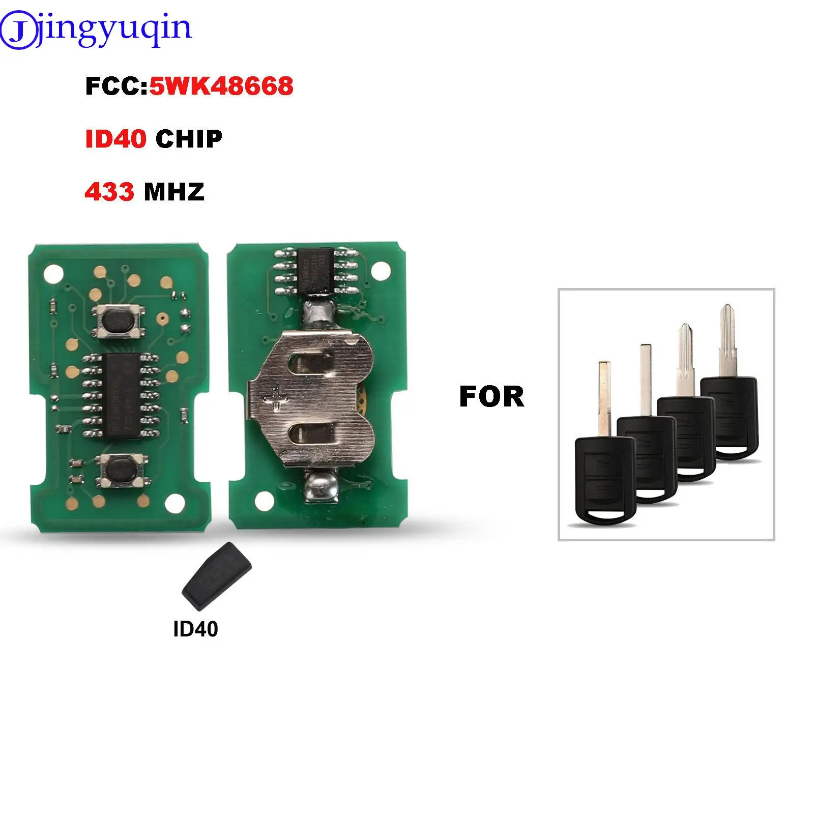 jingyuqin 5WK48668 ID40 433MHZ a distanza Circuito chiave dell\'automobile per Opel Vauxhall Corsa c Meriva Astra H j g d Combo Contorl chiave