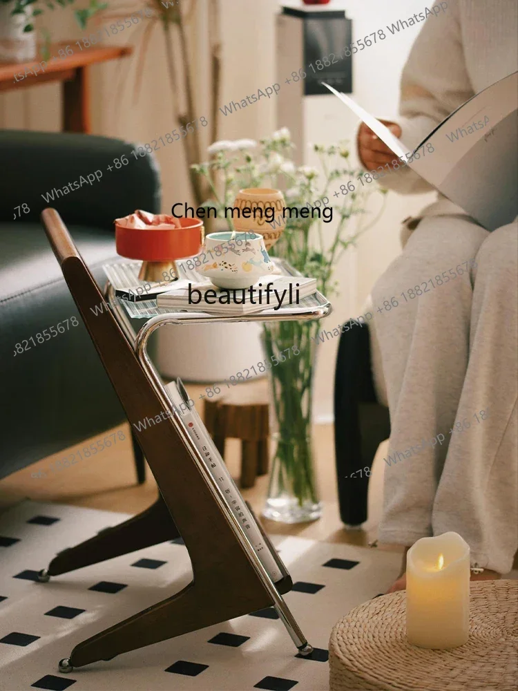 P178 criativo móvel mesa lateral de chá retro sofá canto armazenamento revista estante varanda quarto mesa cabeceira móveis