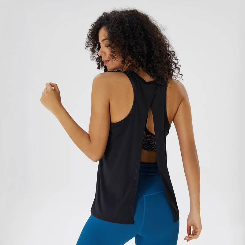 Nepoagym LAKE All Tied Up donna Yoga Top camicia sportiva Yoga canotta donna camicia allentata donna allenamento Top camicia da allenamento