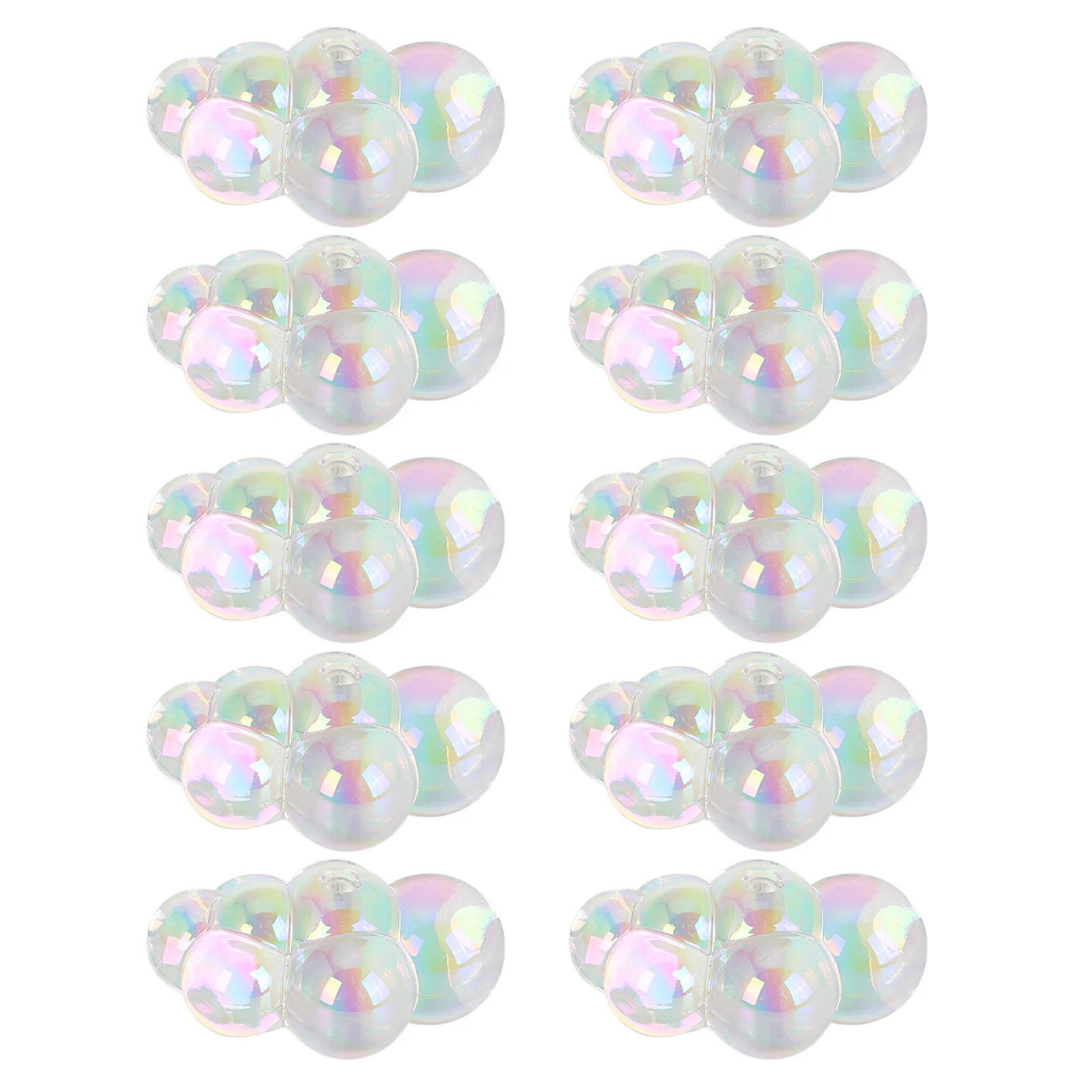 

10 Pcs Beaded Jewelry Transparent Cloud Beads Crafting Supplies Colorful Loose Plastic Bracelet