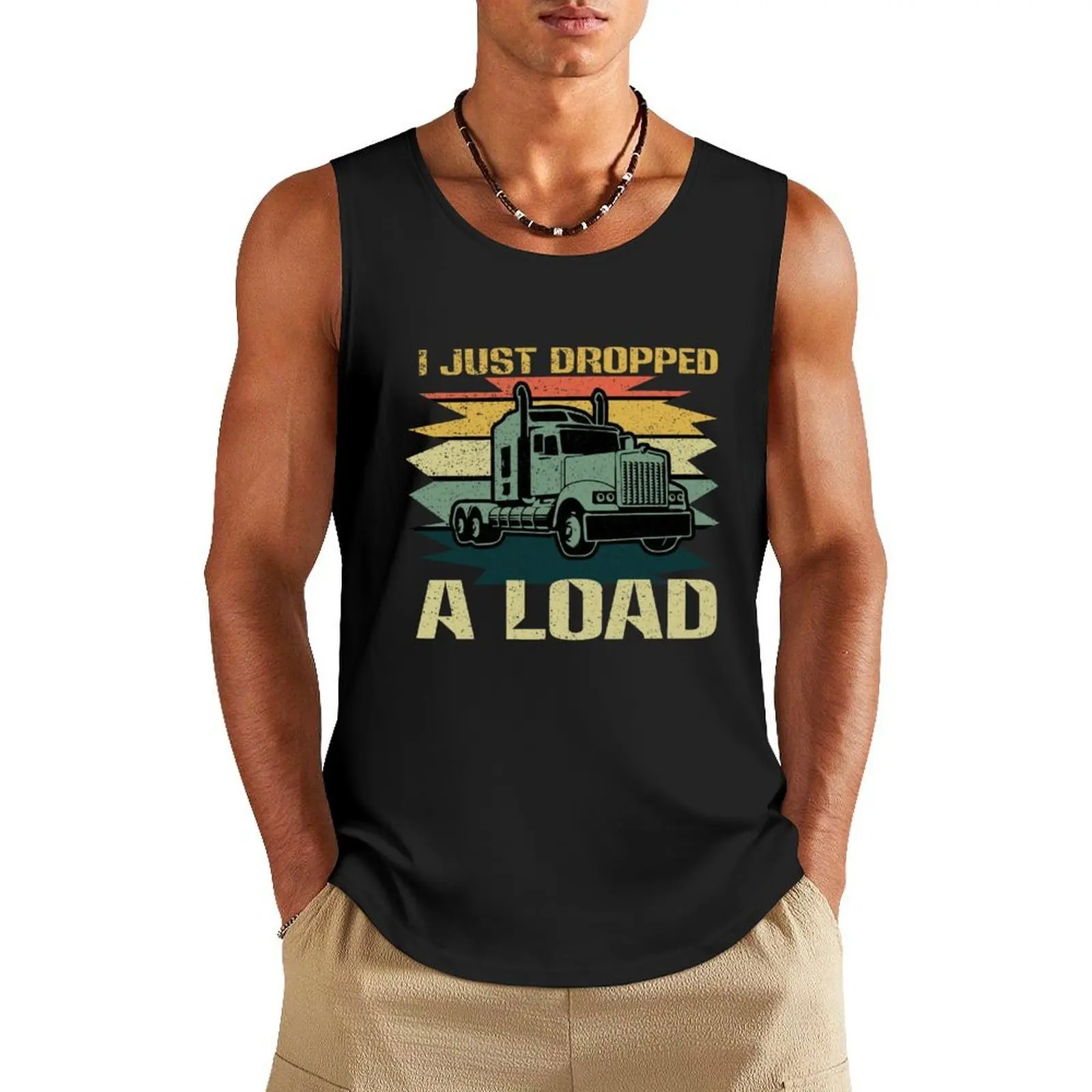 

Driving A Truck Tank Top sports t-shirts for men vests for men T-shirt sports Vest for boy