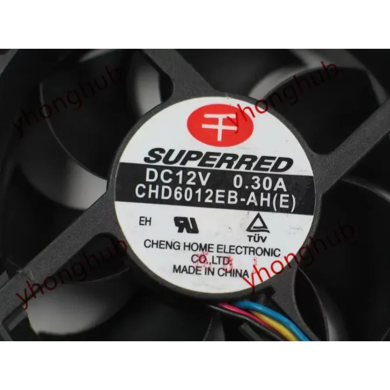 

SUPEREED CHD6012EB-AH DC 12V 0.30A 3-Wire 60x60x20mm Server Cooling Fan