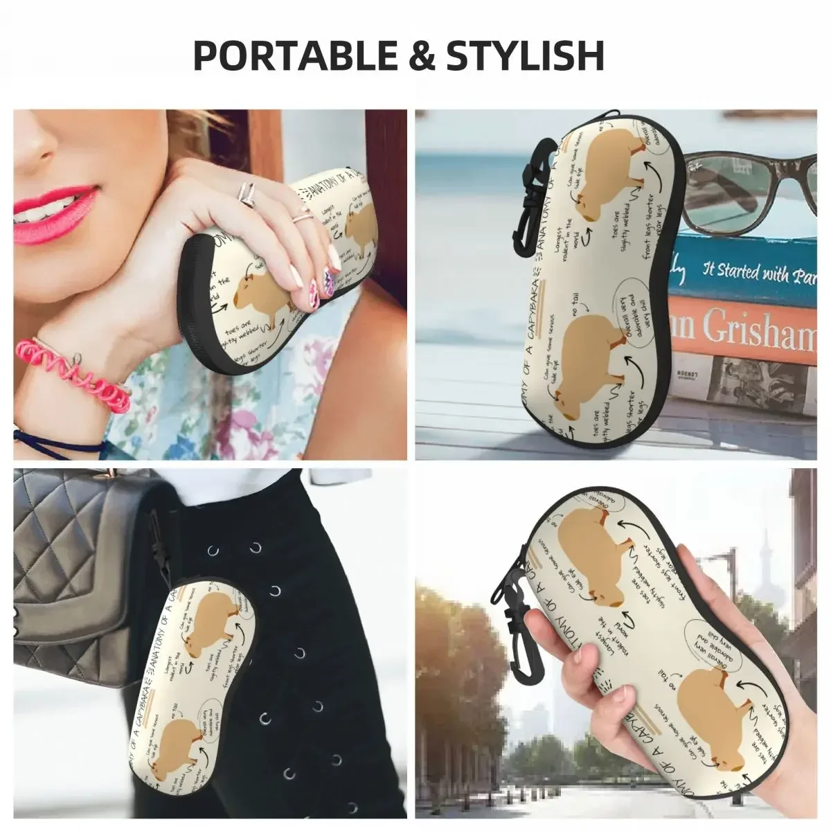 

Anatomy Of A Capybara Eyeglass Glasses Case Women Men Soft Protective