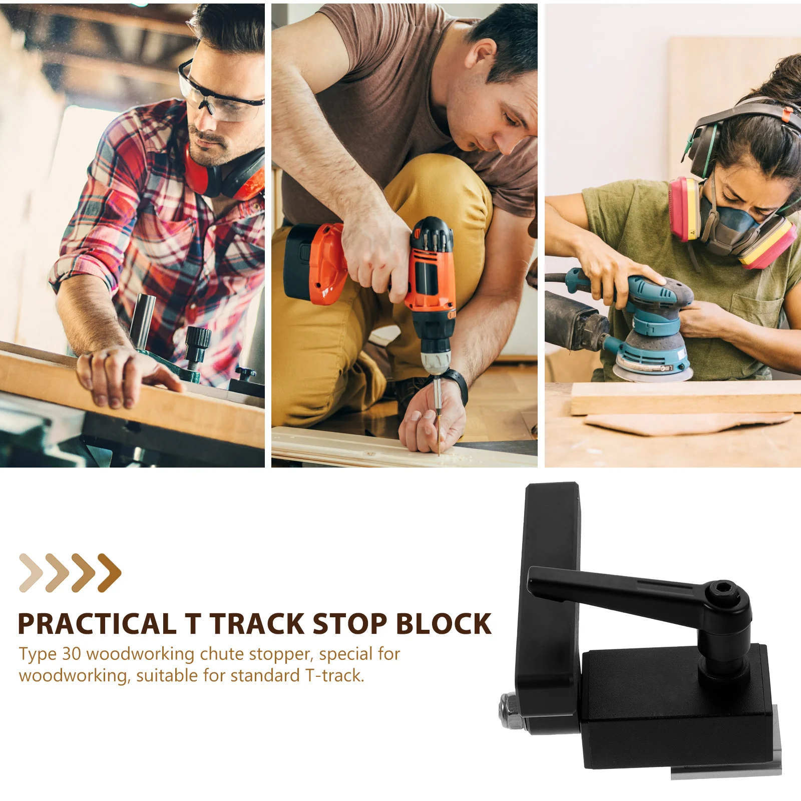 

Hold Chute Stopper Blocks for Woodworking Accessories Black Aluminum Alloy Track