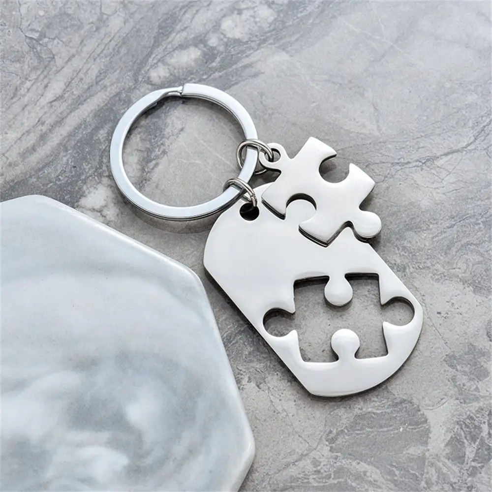 Pendants Best Friends Car Keychain Stainless Steel Animal Matching Keyring Cat Keychain Puzzle Cat Keychain Couple Keyring