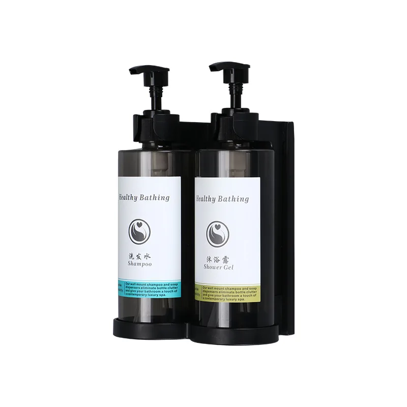 Hotel Shampoo and Shower Gel Separate Bottles Wall Mounted Hand Sanitizer Boxes Dispenser No Punching Manual Soap Dispensers