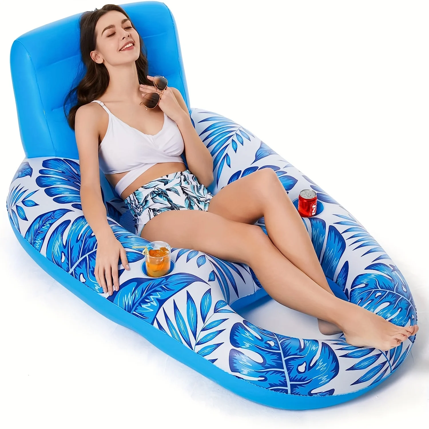 Tumbona flotante de agua, juguete acuático, cama inflable plegable, para entretenimiento acuático, Fiesta en la piscina, actividades al aire libre, 1 unidad