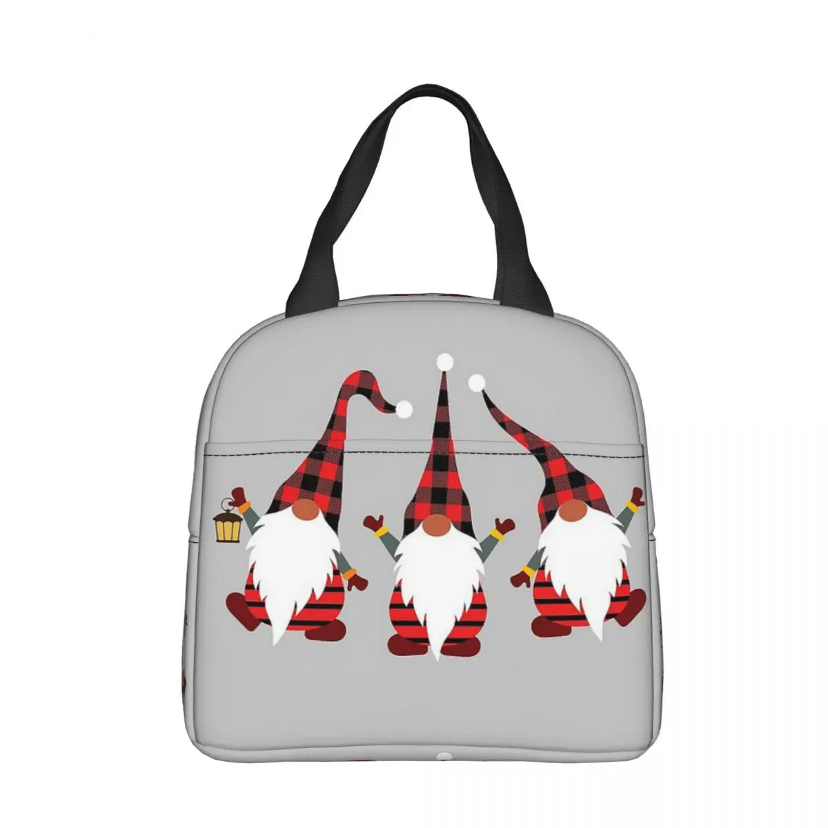 

Merry Christmas Gnomes Insulated Lunch Bag Cooler Bag Lunch Container Portable Lunch Box Tote Food Bag School Outdoor