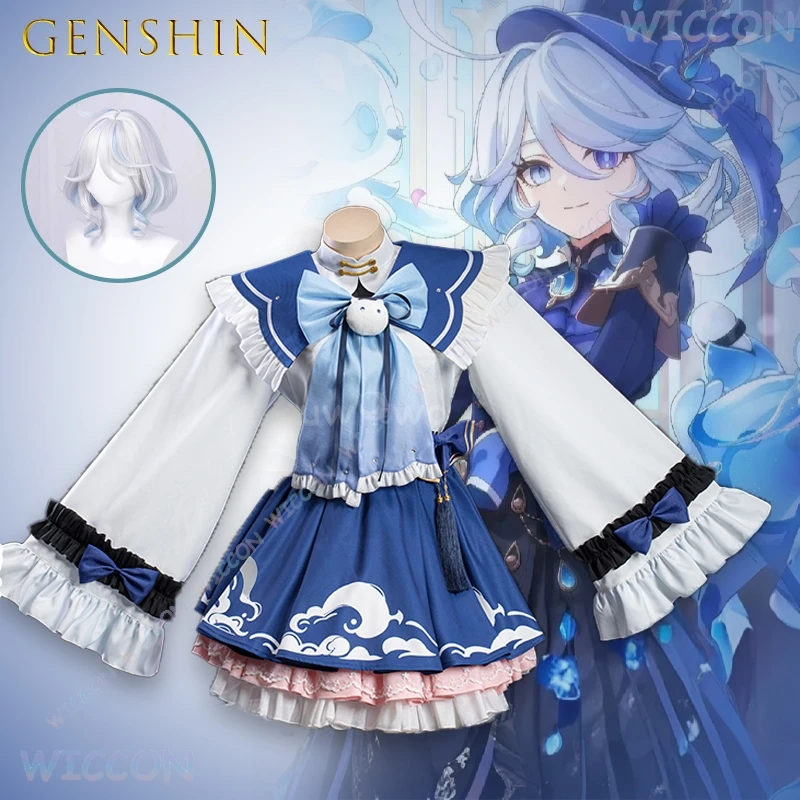 

‌‌Genshin Impact Daily Dress Fontaine Archon Outfit Furina Cosplay Costume Chinese Style Full Set Cos Cute Halloween Party