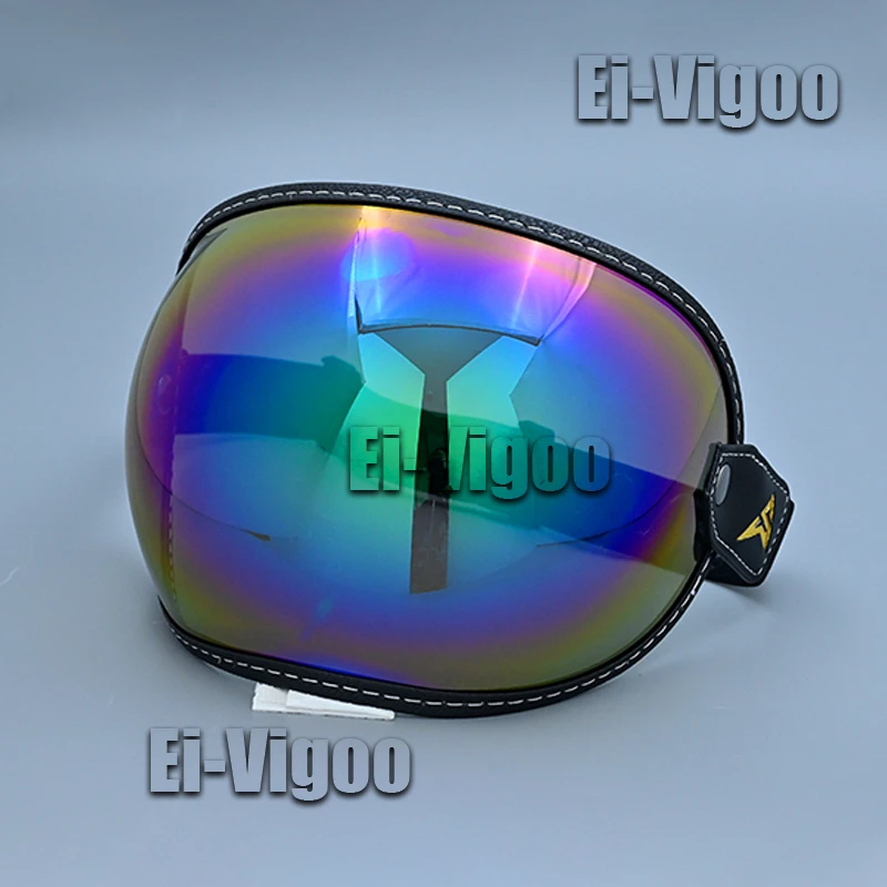 Casco Universal para motocicleta, visera de escudo de burbujas, lentes de sol, accesorios para gafas, se adaptan a todos los cascos de cara abierta Retro Vintage