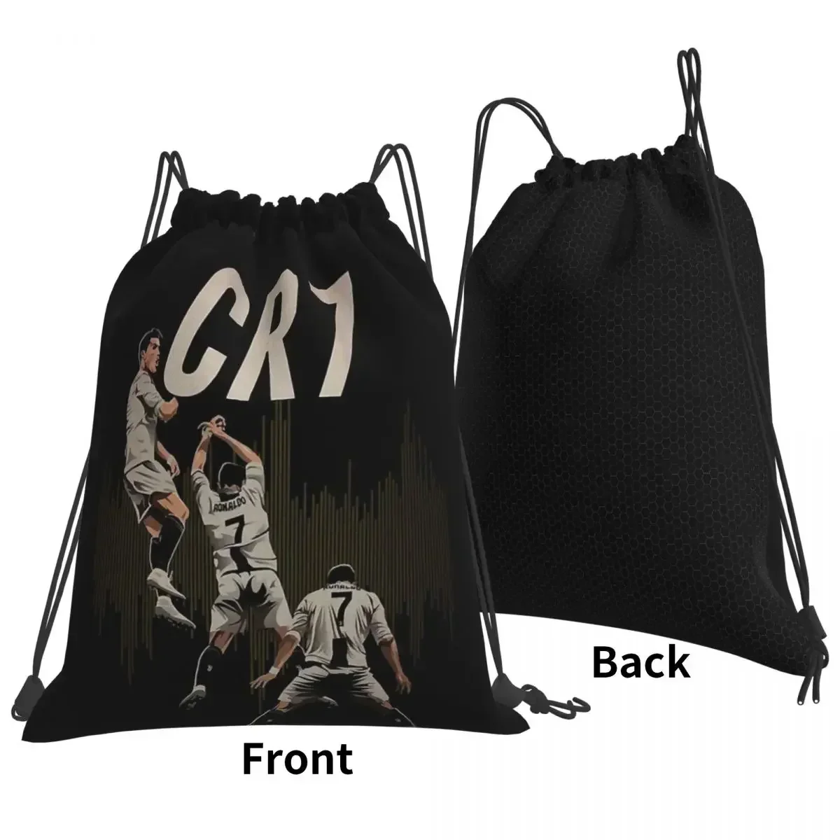 Cristiano Ronaldo Cr7 Backpacks Portable Drawstring Bags  Bundle Pocket Sundries Bag Book  For Travel Students