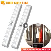 LED Under Cabinet Light PIR Motion Sensor Lamp Battery Powered 10 LEDs For Wardrobe Cupboard Closet Kitchen Led Night Light