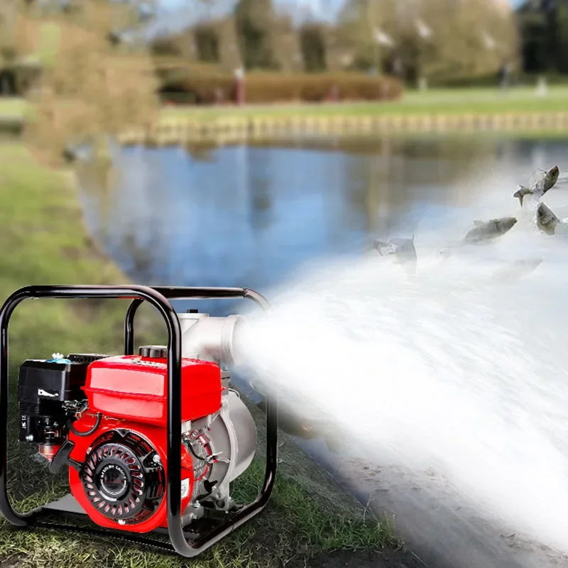 High Lift Gasoline Engine Water Pump Self-Priming Large Flow Irrigation Pump for Agricultural Fish Pond