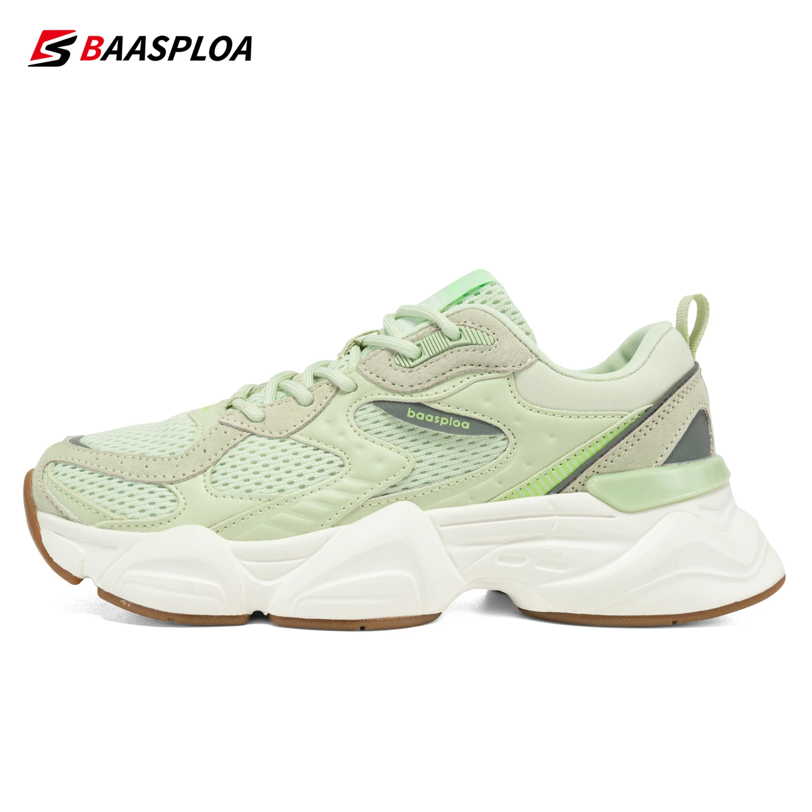 Baasploa Women Sport Shoes Lightweight Breathable Comfort Running Shoes Women Walking Sneakers Slip On Ladies