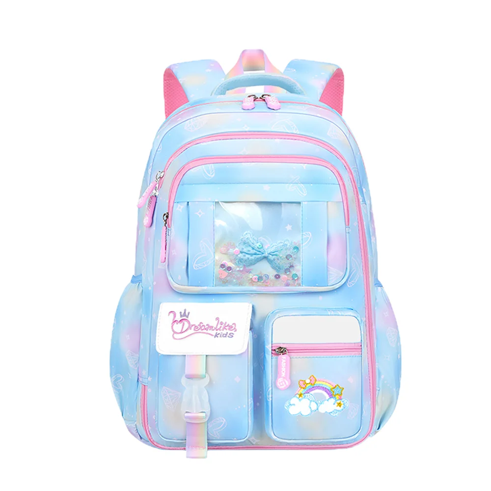 

Girl School Bag Cute Primary Students School Bag Children's Backpack for Teens Back to School Supplies 180° Side-Open Kid's Bag