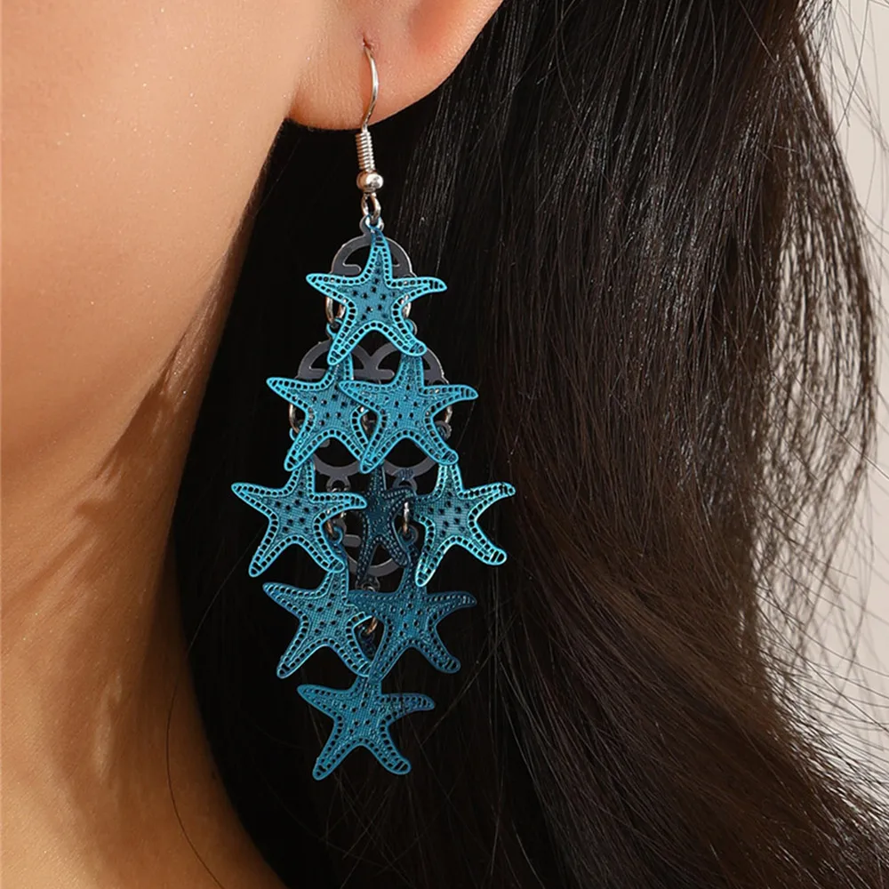 Bohemian Dangle Earrings Starfish Tassel Or Flower Tassel Pick U Prefer Match Daily Outfits Party Accessories Summer Beach Decor