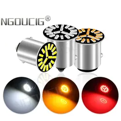 NGOUCIG 2PCS Led 1156 Strobe 1157 P21W BA15S BAY15D Bulb 18SMD R5W R10W Stop Flash Reverse Brake Signal Lamp Car Light 12V 24V