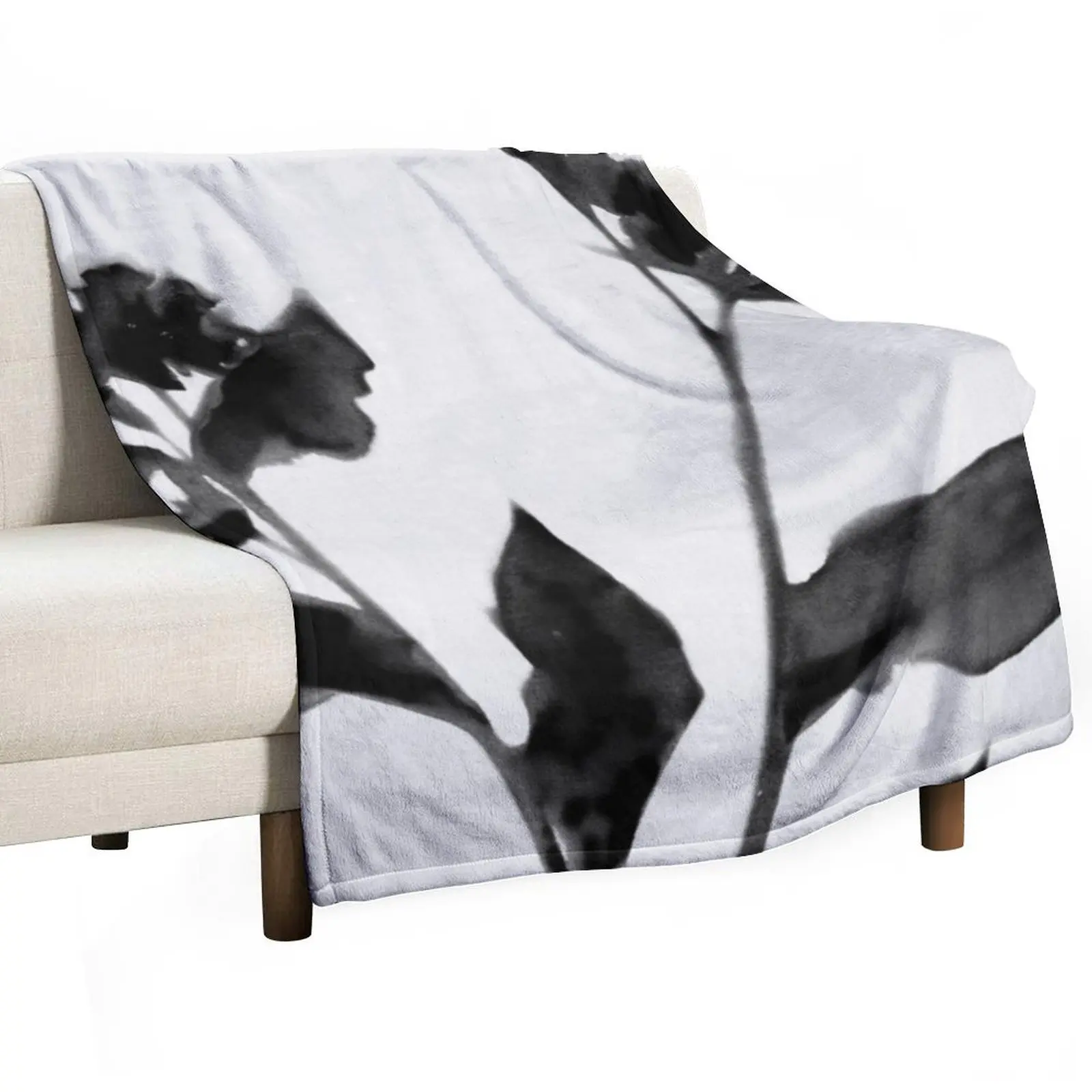 

Black and White Moody Floral 2 Throw Blanket christmas decoration Bed Blankets