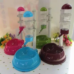 Pet Cat Dog Water Drinker Dispenser Food Stand Hamster Feeder Dish Bowl Bottle Automatic Fountain Drinker 4 Colors