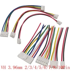3Pcs JST Pitch VH3.96 MM Female Housing Plug Sing/Double Head Connector 2P/3P/4P/5P/6P/8P/10/12 Pin Wire Length 10/20/30CM 22AWG