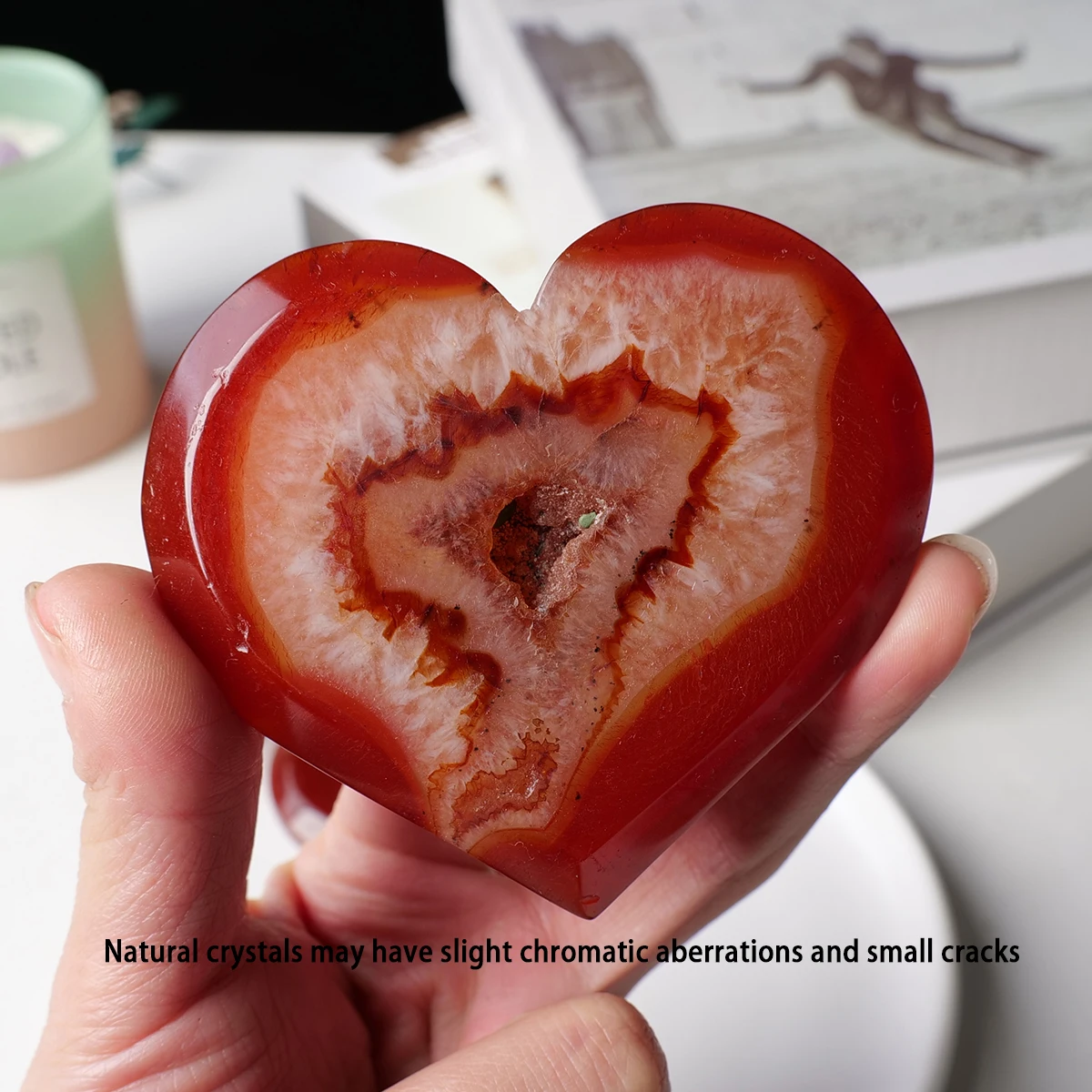 1pc Natural Carnelian Crystal Heart Love Red Agate Cluster Spiritual Meditation Feng Shui Druzy Home Ornament