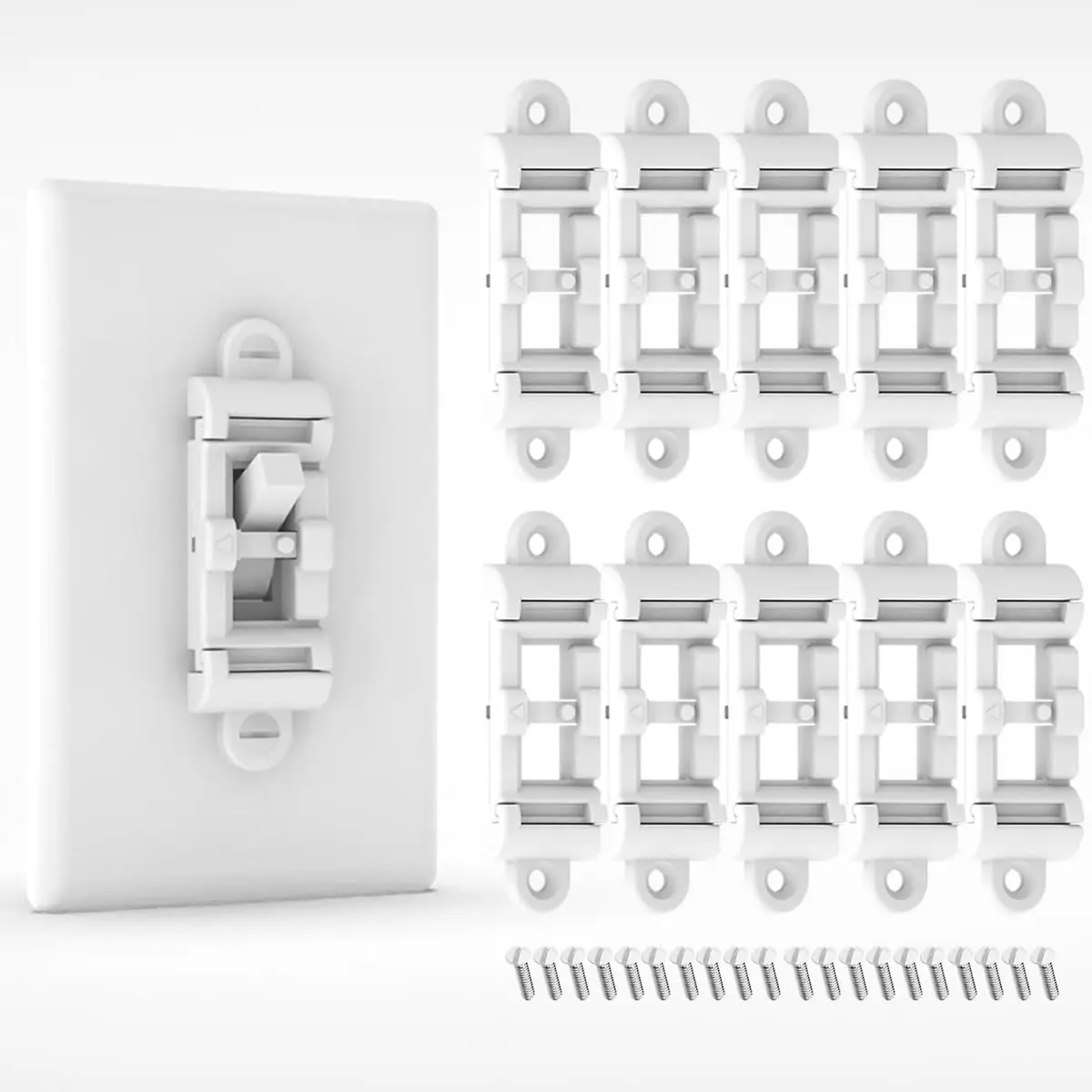 Child Proof Light Switch Cover Guard 10 Pack - Unbreakable Toggle Switch Protector for Kids Safety, Smart Home & Security