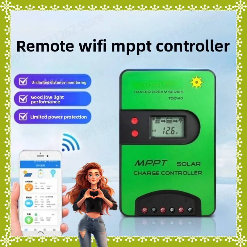 TD2410 Solar Charge Controller, 12V 24V 40A MPPT Regulator for Photovoltaic Panel System