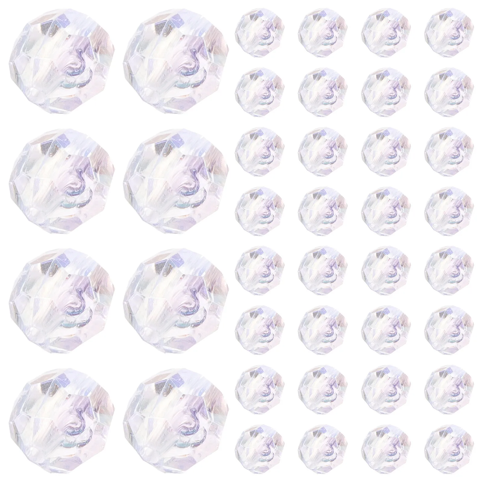 

100Pcs Ab Coated Round Beads Skin-Friendly DIY Loose Beads for Necklace Bracelet Making Crafts Filler Material