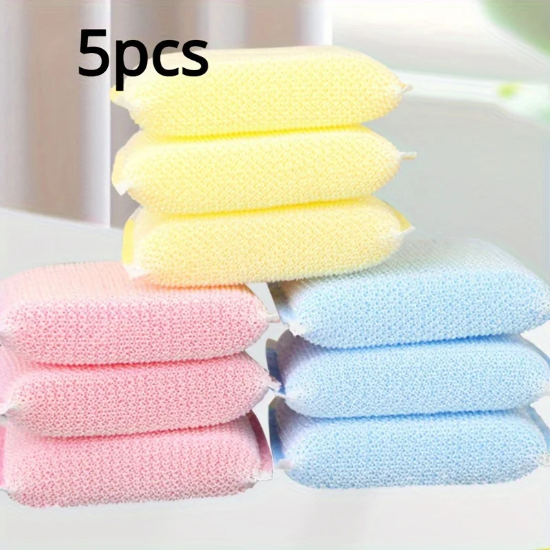 3/5, kitchen dishwashing sponge, non damaging pot brush, household cleaning sponge wiping cloth