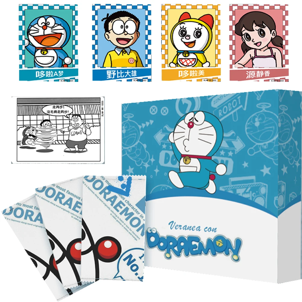 Genuine Doraemon Collection Cards for Children Cat Type Robot Parallel Spatiotemporal Scene Characters Cards Anniversary Gifts