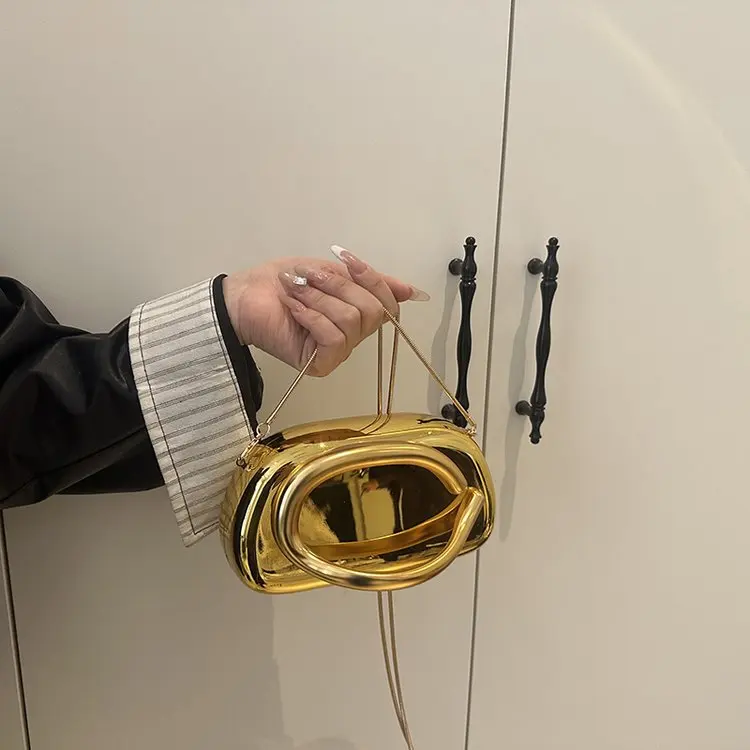 

2026 New Vintage Round Box Evening Clutch, Metal Handle Adjustable Chain Strap Shoulder Bag, Classic Party Purse for Women