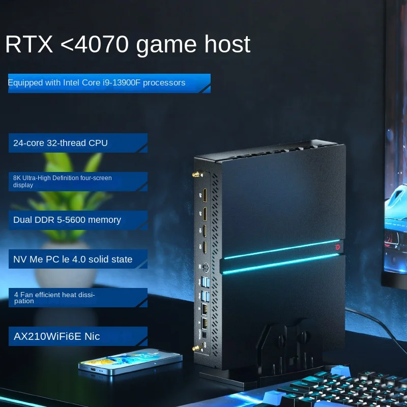 13 Th Generation Core Rtx4060ti Single Display Mini Host Computer Edge Computing Mini High-End Game