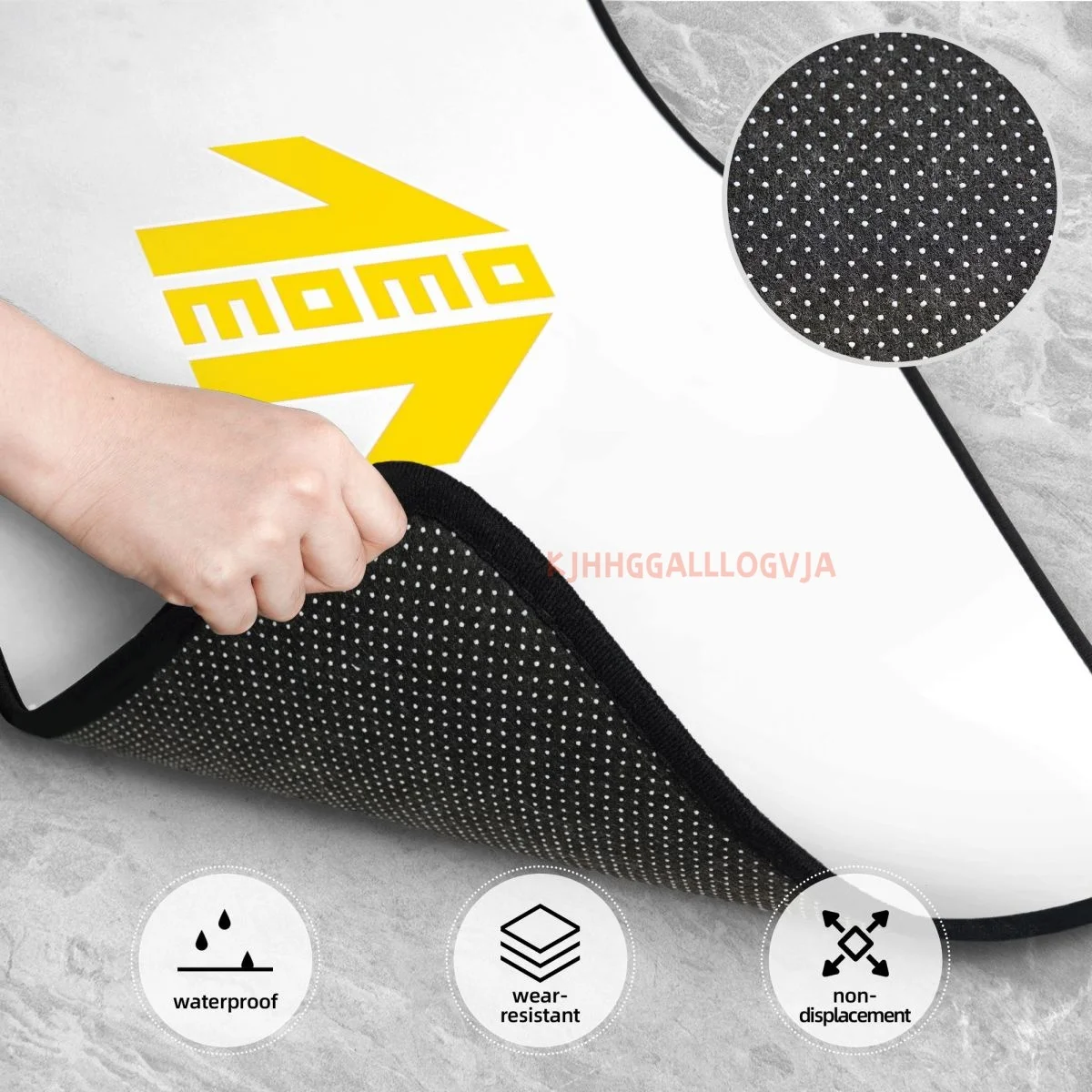 مجموعة مومو مكونة من 4 قطع من سجادات أرضية السيارة المخملية الكريستالية مكونة من أربعة سجادات سيارة مضادة للانزلاق #3