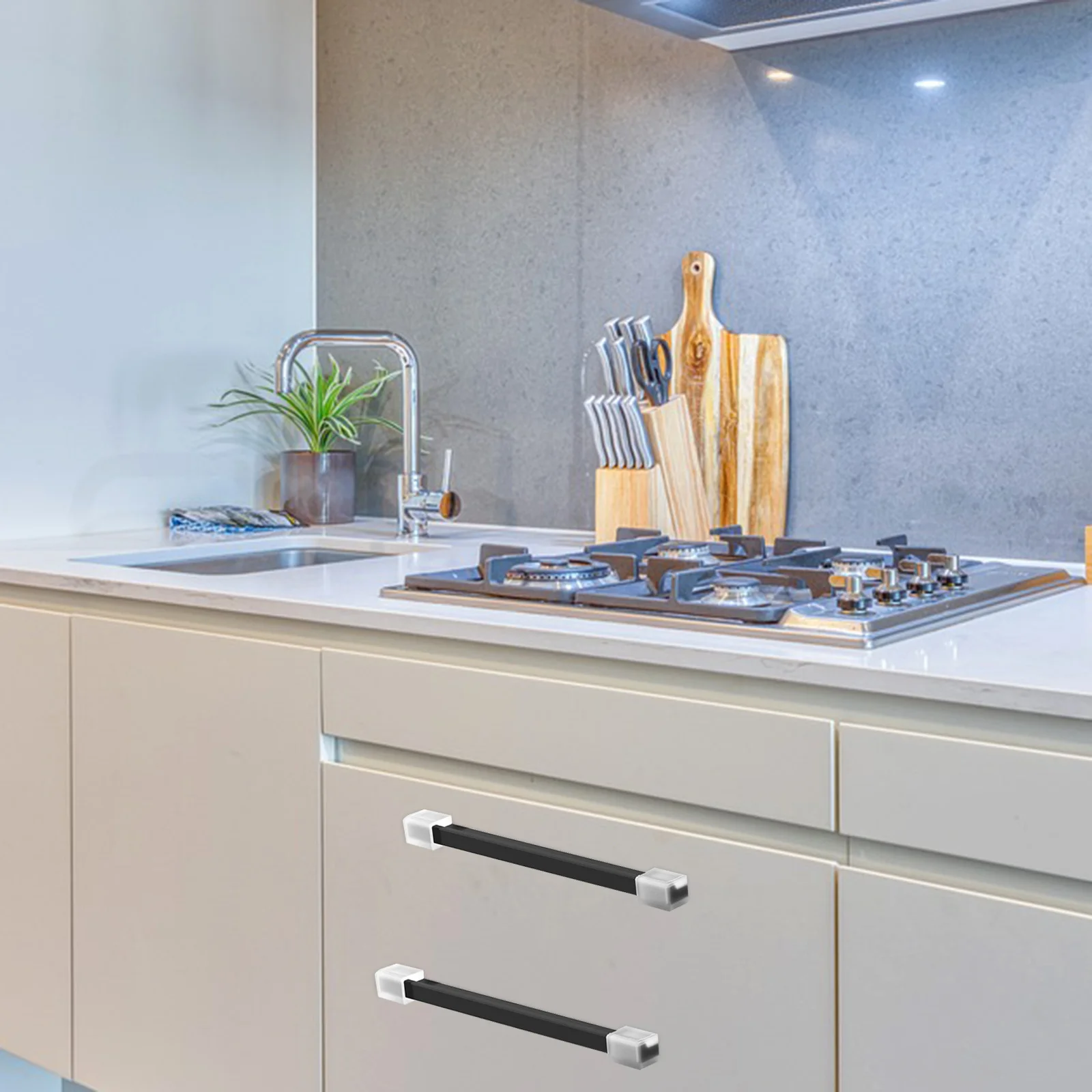 4 قطعة واقيات زوايا من السيليكون الشفاف، خزائن مقاومة للأطفال، أدراج على شكل حراس أمان مقاوم للأطفال، براعة متينة #2